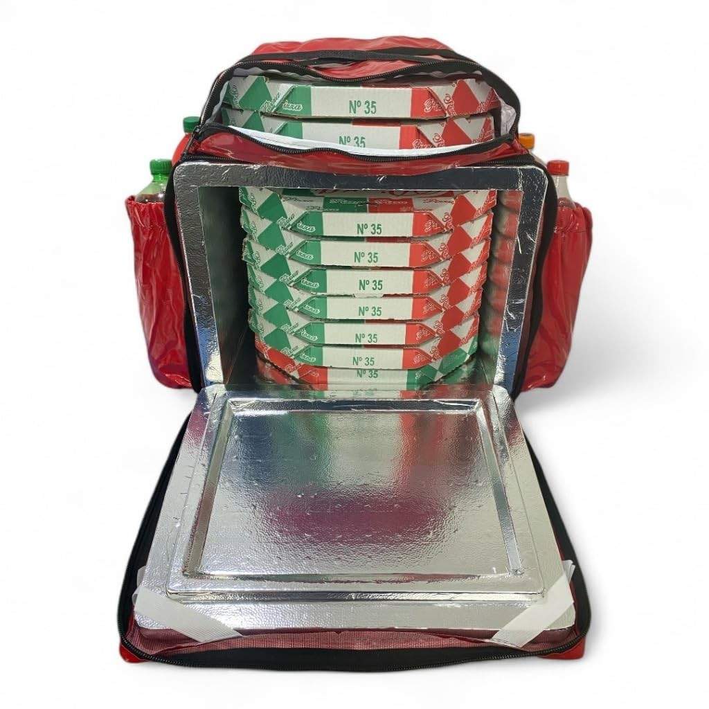 Bag de Entrega Delivery 45L Vermelha: Impermeável, Térmica e Ideal para Motoboy