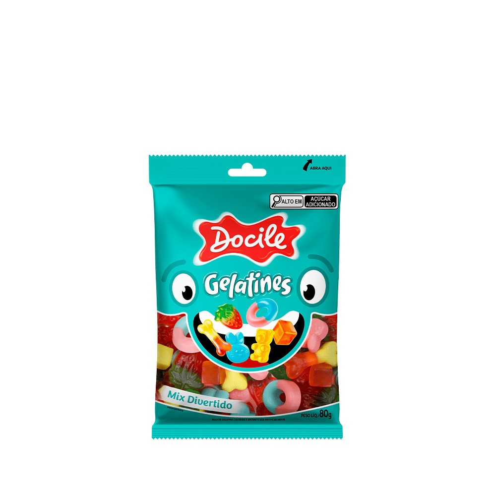 Bala de Gelatina Mix Docile 80g: Diversão em Cada Mordida!