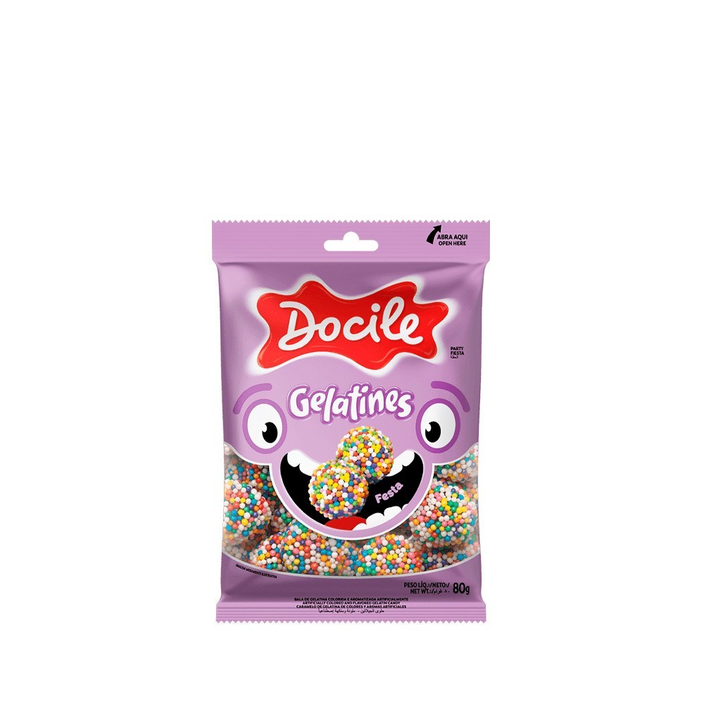 Bala de Gelatina Tutti Frutti 80g - Docile