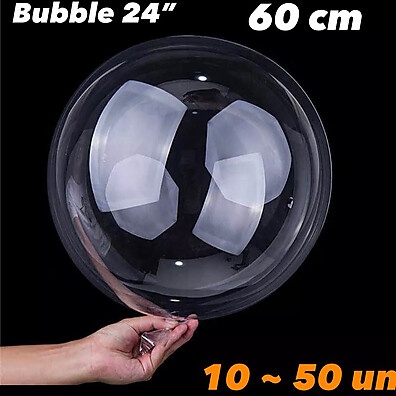 Balão Bubble Transparente 60cm: Kit para Festas!