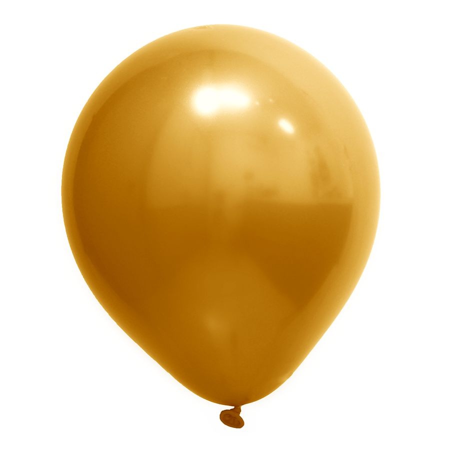 Balão de Festa Redondo Profissional Ouro - Látex Cromado