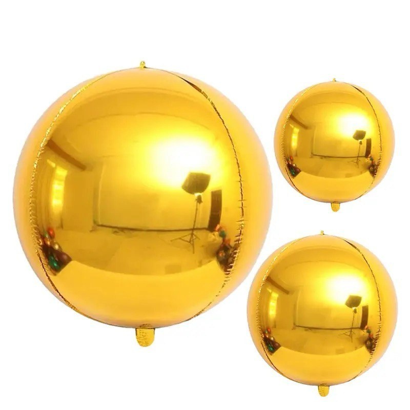 Balão Dourado 4D: 9 Bolas Metalizadas Incríveis!