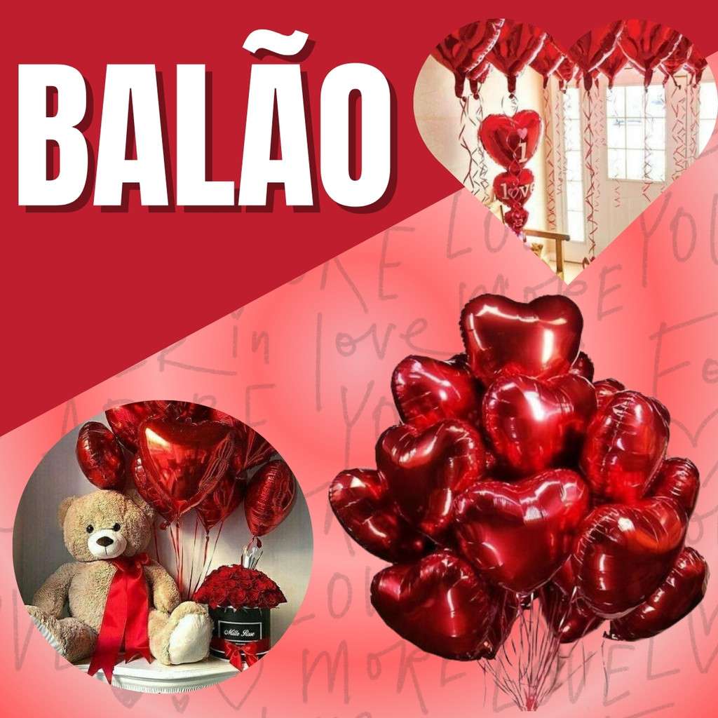 Balão Metalizado Coração 10 Pol – Decore com Elegância