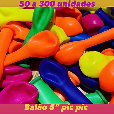 Balão Neon 5" Brilha na Luz Negra – Kit com até 250 Unidades