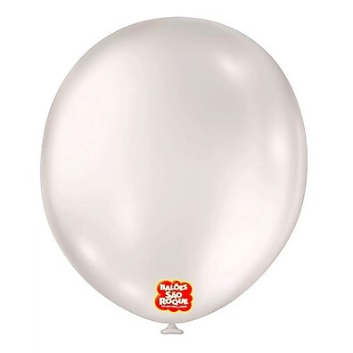 Balão Premium Uniq Perolado Branco 40cm - 10 Unidades