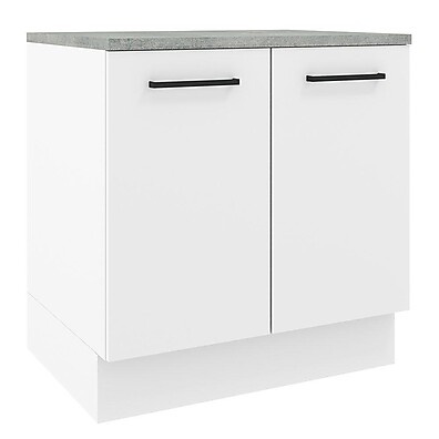 Balcão Armário de Cozinha 80 cm Branco Agata – Organize com Estilo