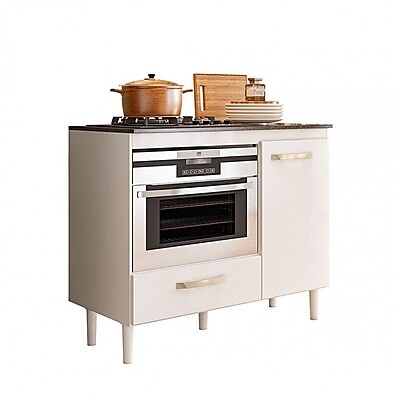 Balcão Cooktop e Forno Branco Nicioli Fit: Organize sua Cozinha