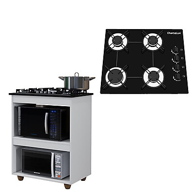 Balcão Cooktop Turim + Cooktop 4 Bocas
