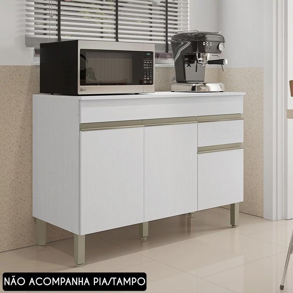 Balcão de Cozinha 150cm Lina K02: Organize com Estilo!
