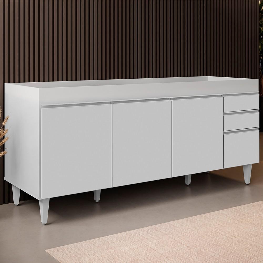 Balcão de Cozinha 180cm Dallas Branco – Lumil