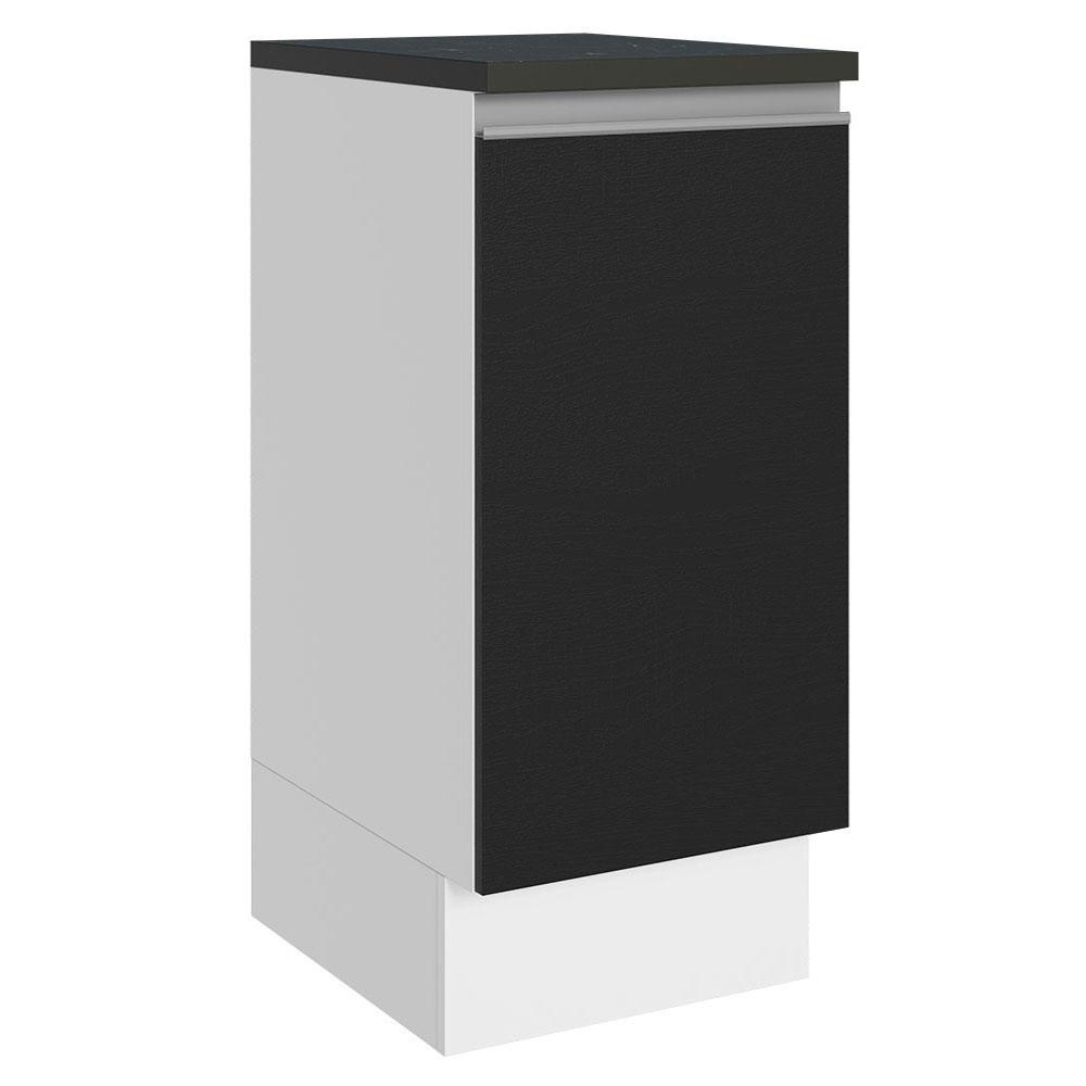 Balcão de Cozinha 35cm: MDF, Branco e Preto