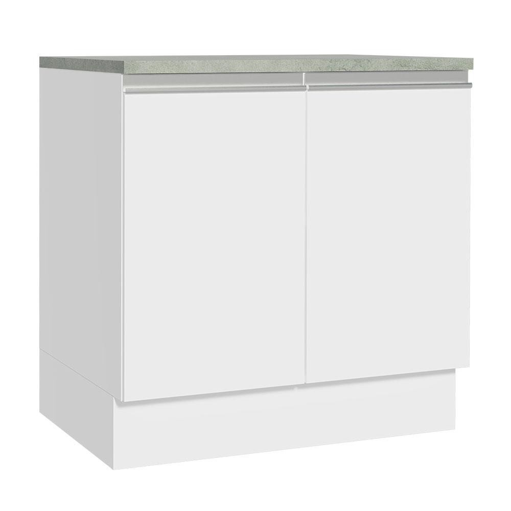 Balcão de Cozinha 80cm Branco Glamy Madesa: Organize!