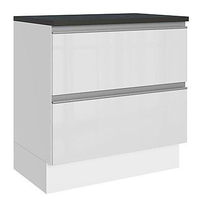 Balcão de Cozinha 80cm: MDF, Branco Brilhante - Madesa