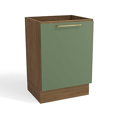 Balcão de Cozinha Botanic 60cm: Nogueira/Verde