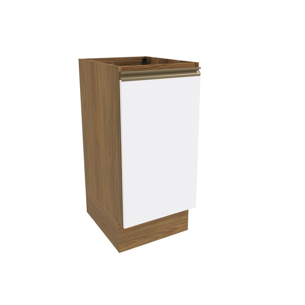 Balcão de Cozinha Celeste 40cm: Nogueira/Branco