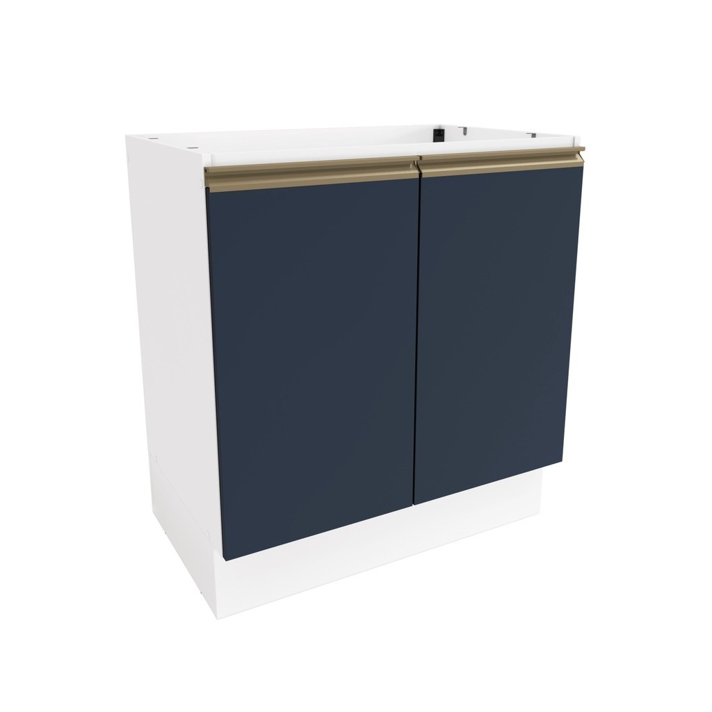 Balcão de Cozinha Celeste 80cm: Branco/Azul Moderno