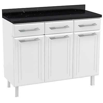 Balcão de Cozinha Topázio: Aço Triplo e Design!