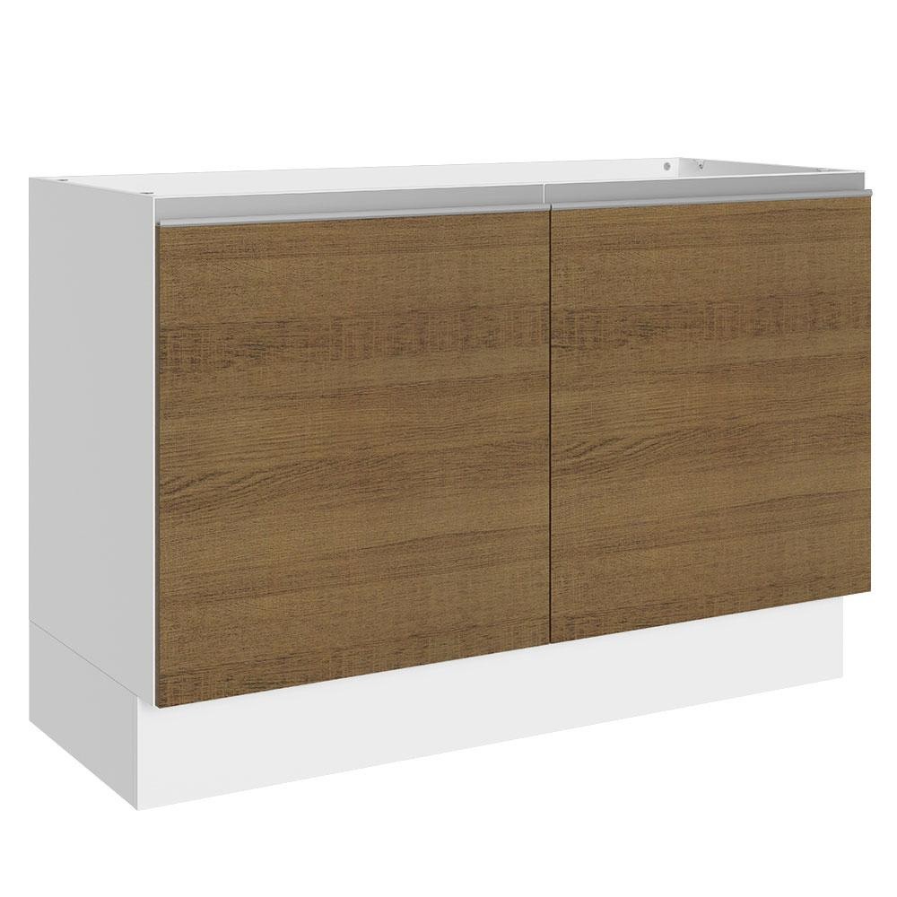 Balcão de Pia 120 cm com 2 Portas – MDF Branco/Rustic Acordes