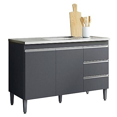 Balcão de Pia Cinza Fosco 120cm: Organize sua Cozinha!