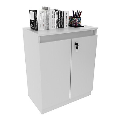 Balcão Escritório Branco com Chave – CR25046