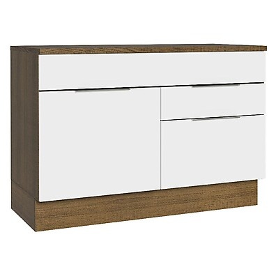 Balcão Gabinete de Pia 120 cm com 1 Porta e 2 Gavetas Stella Madesa