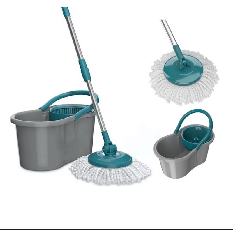 Balde Mop Retrátil 8L: Limpeza Fácil para Pisos de Madeira e Sintéticos