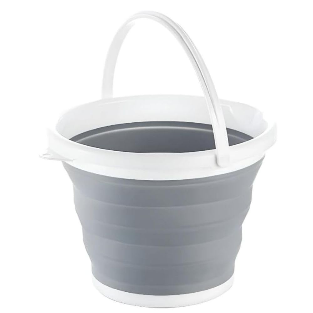 Balde de Silicone Dobrável 5L – Portátil e Multifuncional para Casa, Camping e Viagens