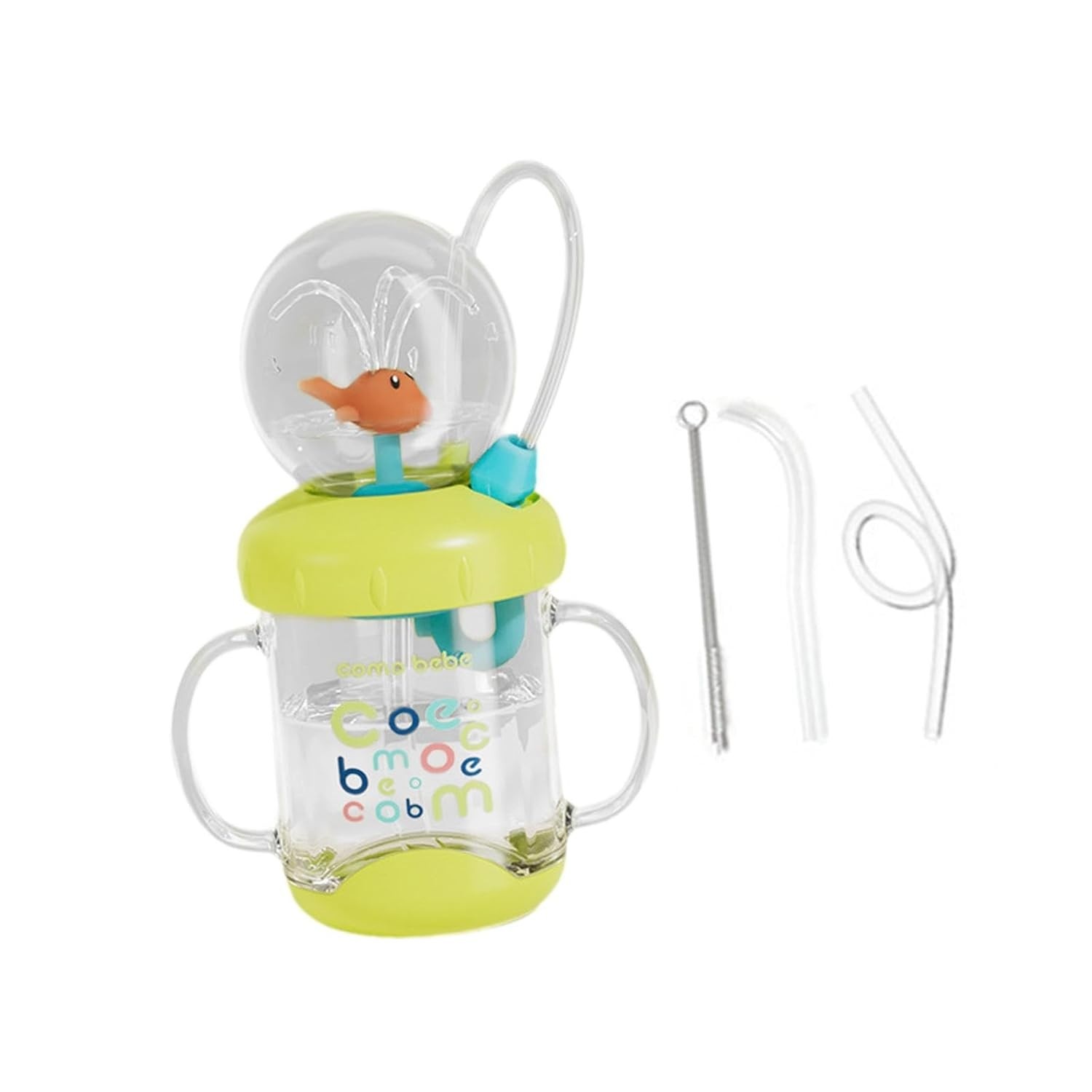 Copo Infantil com Canudo em Formato de Baleia – 220ml, à Prova de Vazamento, Divertido e Ergonômico para Bebês e Crianças