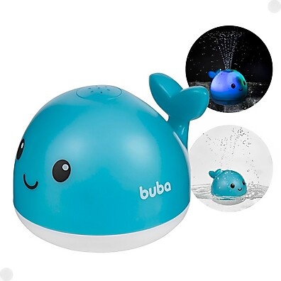 Baleia Esguicha Água Buba: Banho Divertido e Iluminado!