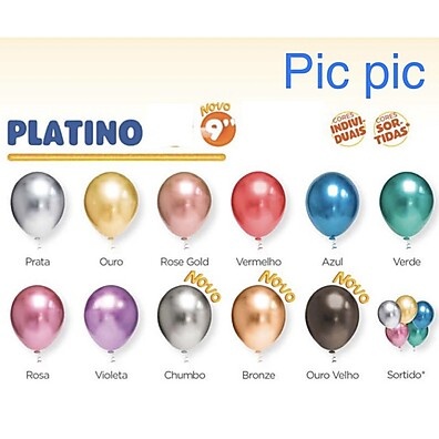 Balões Cromados Platino: 25 Unidades Metálicas 9"