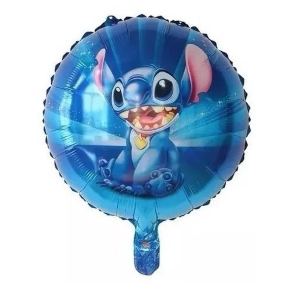Balões Metalizados Lilo Stitch 45cm Azul – 10 Unidades Brilhantes