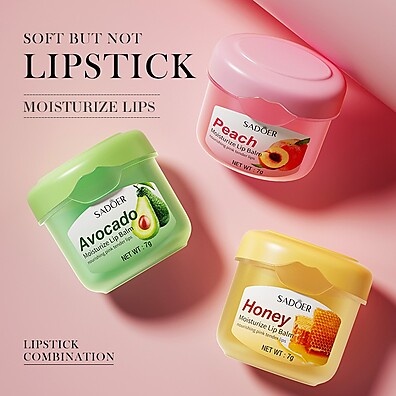 Bálsamo Labial Abacate/Pêssego/Mel: Hidratação Intensa