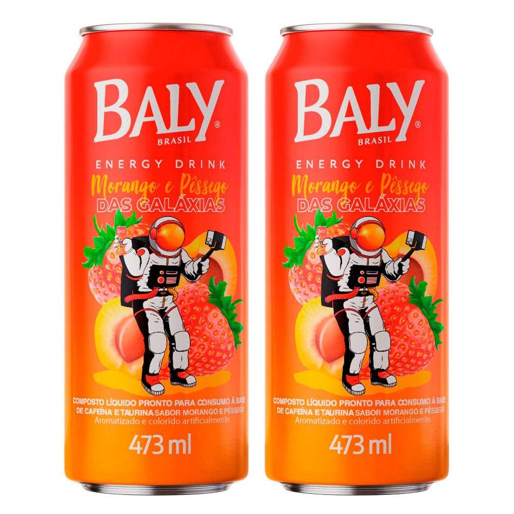Baly Energético: Kit Morango e Pêssego 473ml