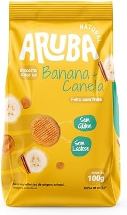 ARUBA NATURAL - BISCOITO ARUBA DOCE BANANA E CANELA 100G