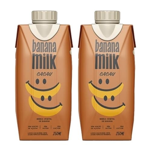 Kit 2X: Leite Vegetal de Banana Sabor Cacau Banana Milk 250ml