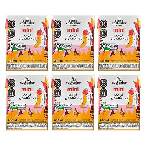 Kit 6X: Leite Vegetal Mini Maçã e Banana Orgânico A Tal da Castanha 200ml