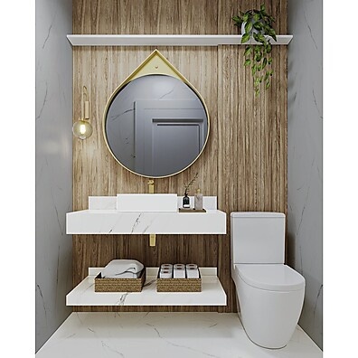 Bancada 100cm Branca em Porcelanato – Elegância e Durabilidade