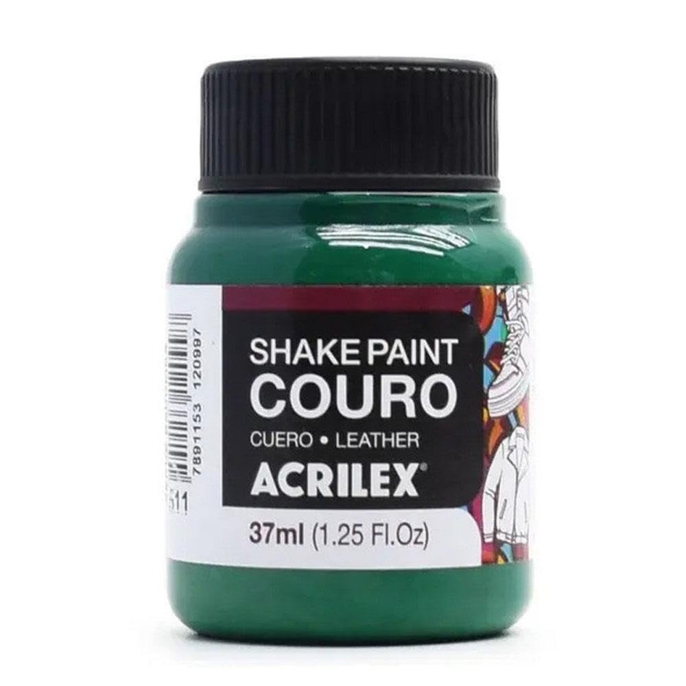 Tinta para Couro 37ml Shake Paint Verde Bandeira - Acrilex 511 | Acabamento Profissional e Duradouro