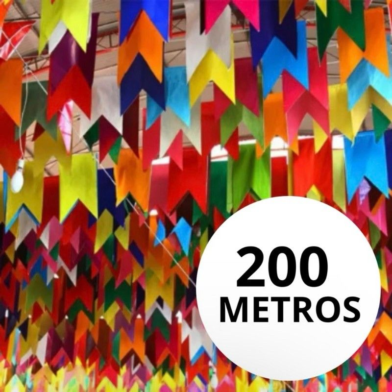 Bandeirinhas Juninas: 200m de Festa!