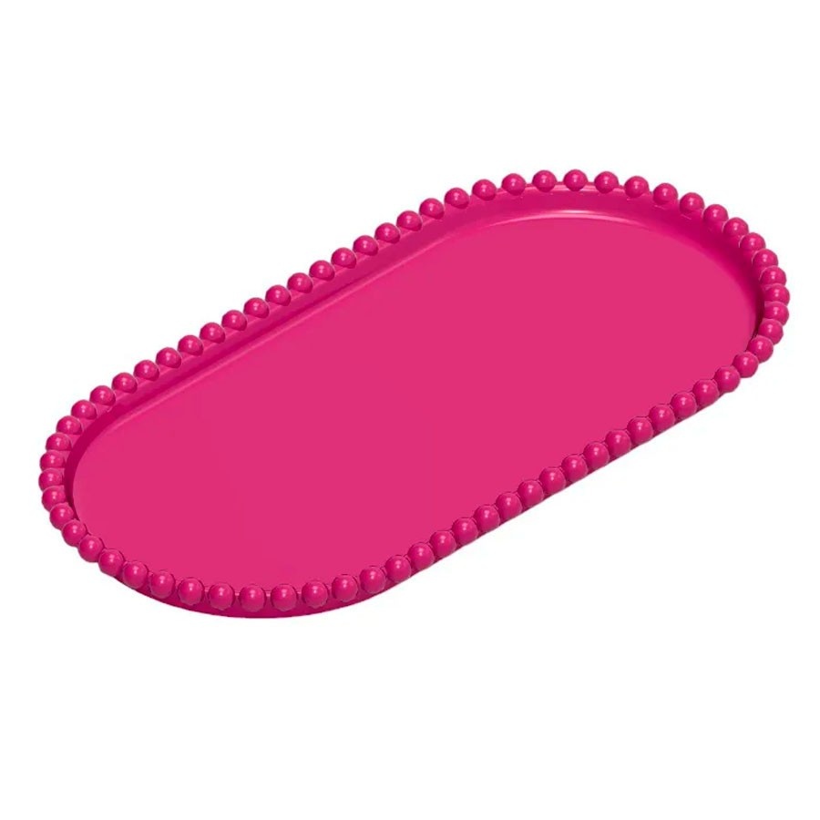 Bandeja Acrílica Oval Pink: Elegância e Praticidade