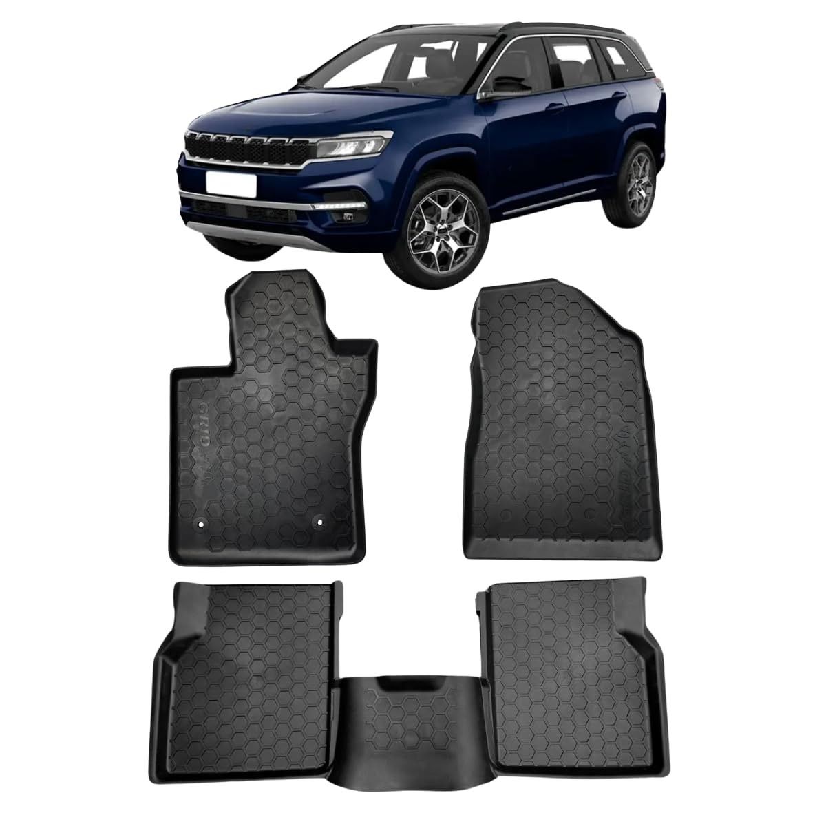 Tapete Bandeja Borracha Jeep Commander Jogo Completo 3mm Borda Alta - Proteção Total