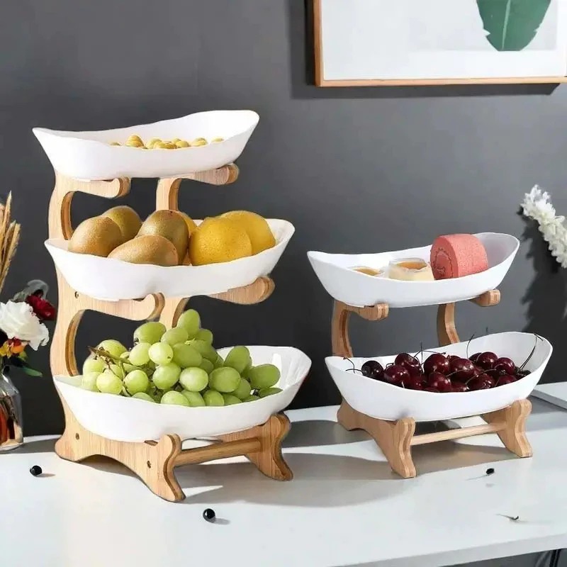 Bandeja de Frutas em Madeira com Divisórias – Prática e Estilosa