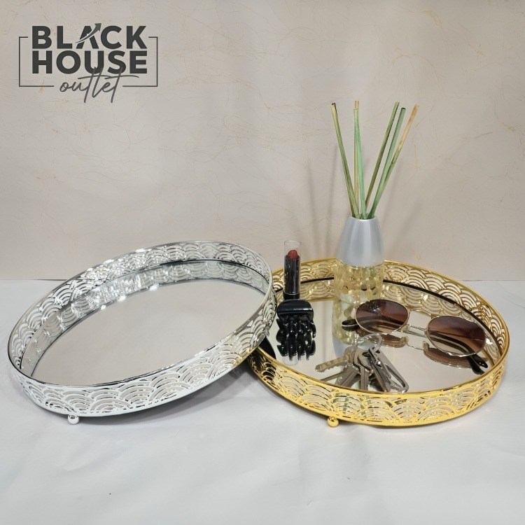 Bandeja Decorativa Espelhada: Elegância e Funcionalidade para Seu Banheiro