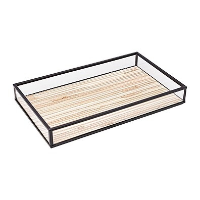 Bandeja Decorativa Lyor: Elegância em Metal e Palha