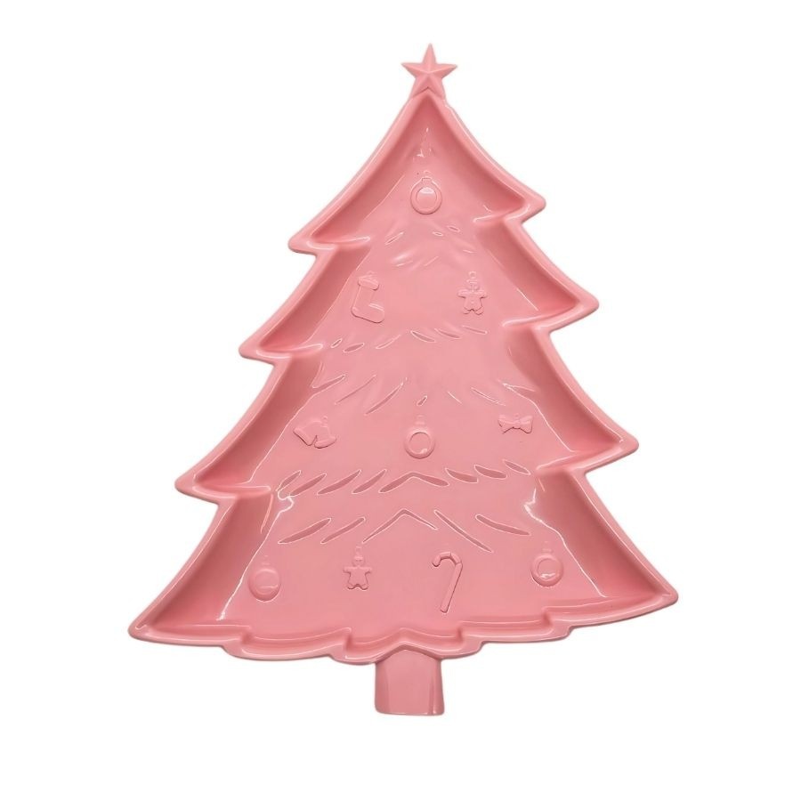 Bandeja Decorativa Pinheiro Rose: Elegância para Festas!
