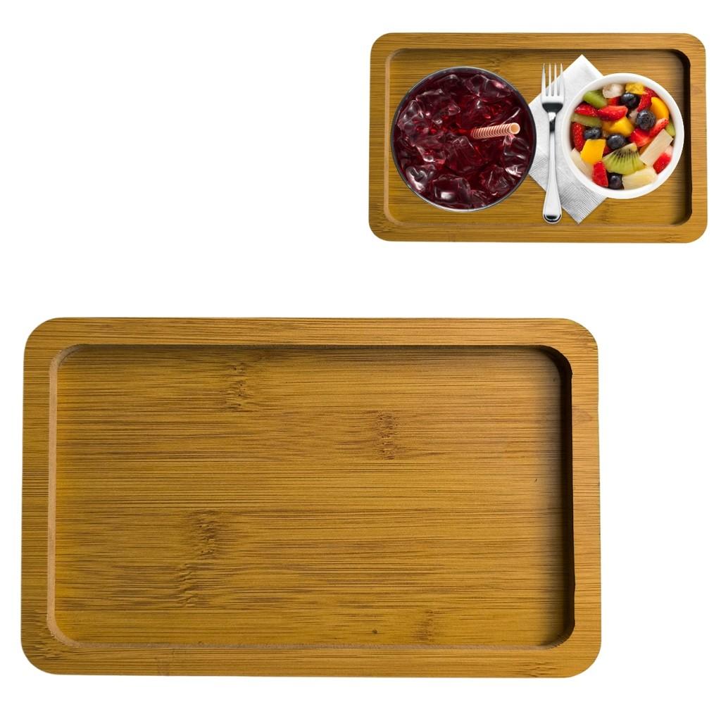 Bandeja Retangular Madeira: Elegância e Praticidade 23,5cm
