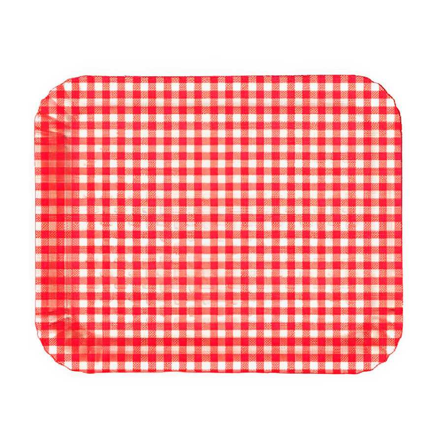 Bandeja Xadrez Vermelho Rizzo: Sirva com Estilo!