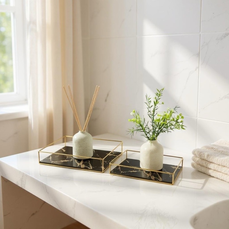 Bandejas Marmorizadas: Elegância para seu Café e Decoração