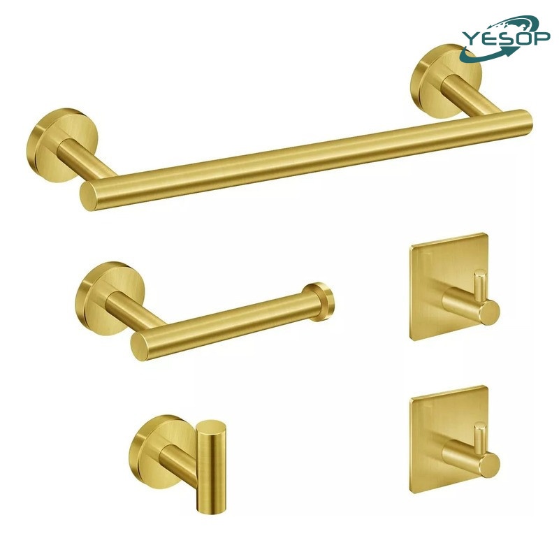 Banheiro Dourado: Kit 5 Pçs Luxo!