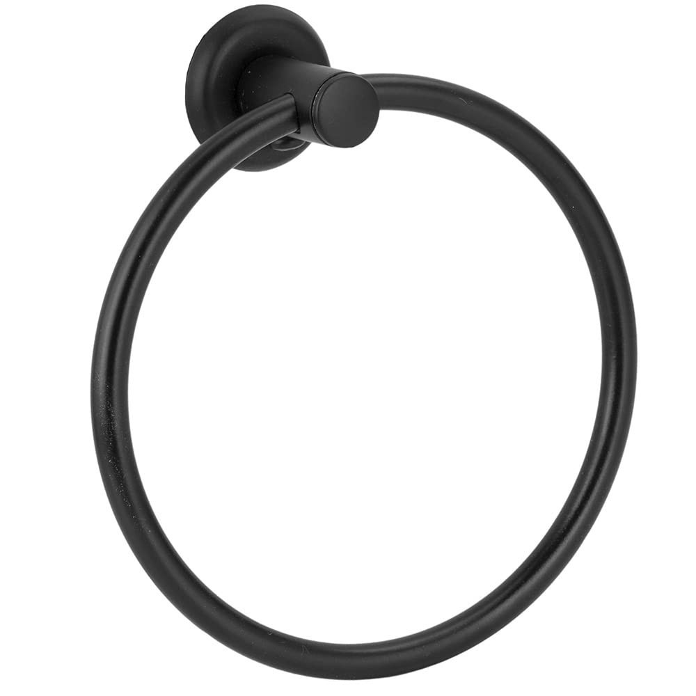 Porta Toalha Argola em Metal Preto - Design Moderno para Banheiro
